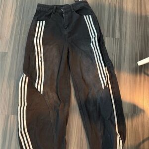 Black Pants with White Stripes